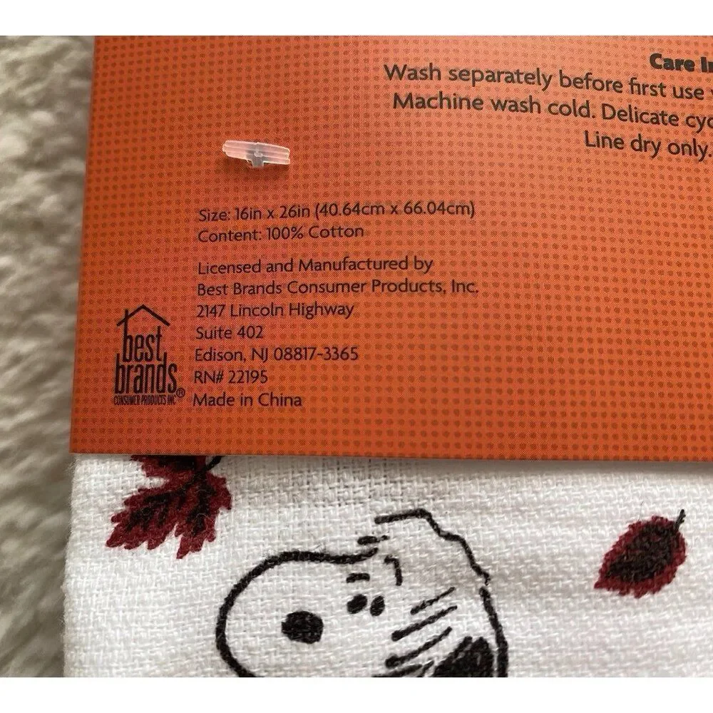 3 Pack Peanuts Snoopy Chunky‎ Sweater Fall Autumn Leaves Kitchen Towels 16 X 26”